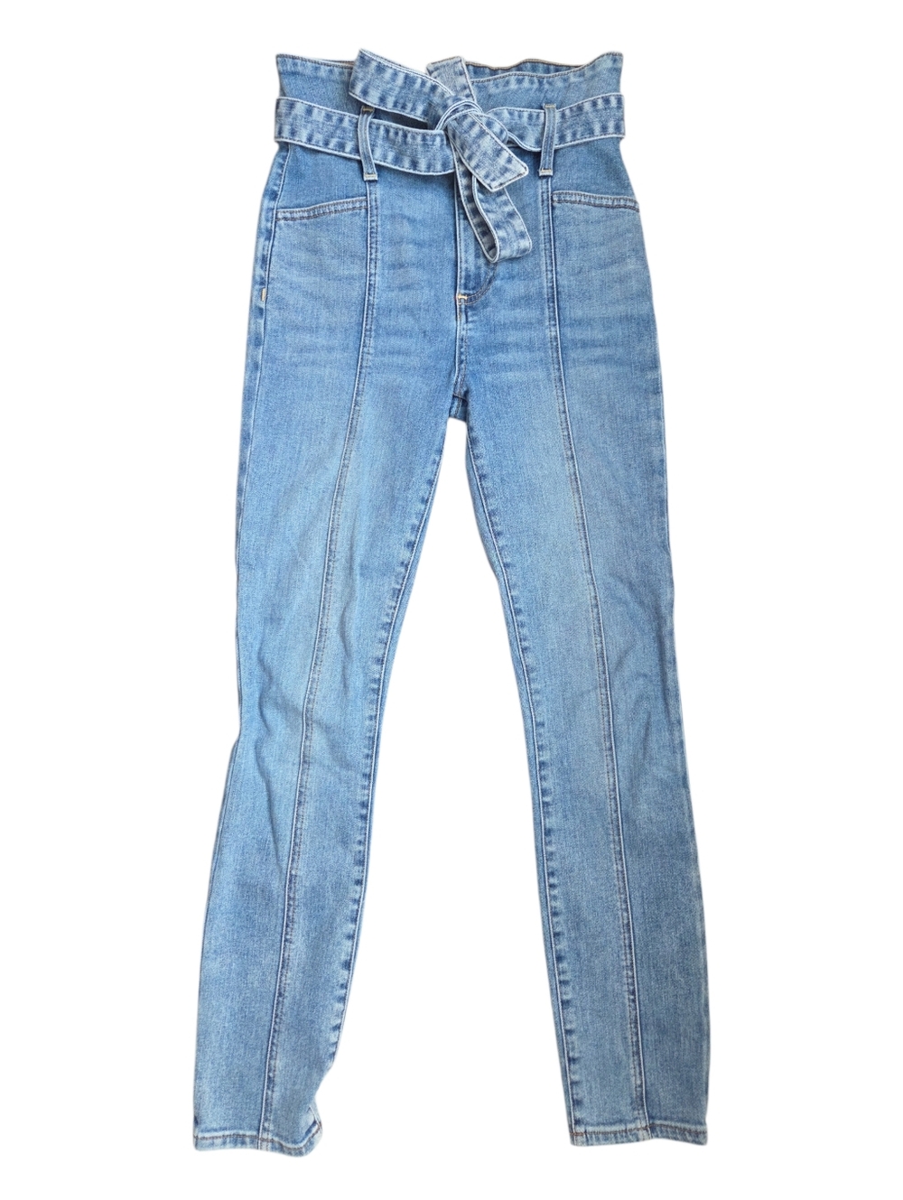 ALICE + OLIVIA Good High Rise Skinny Waistband Detail Jeans Golden Child Size 24